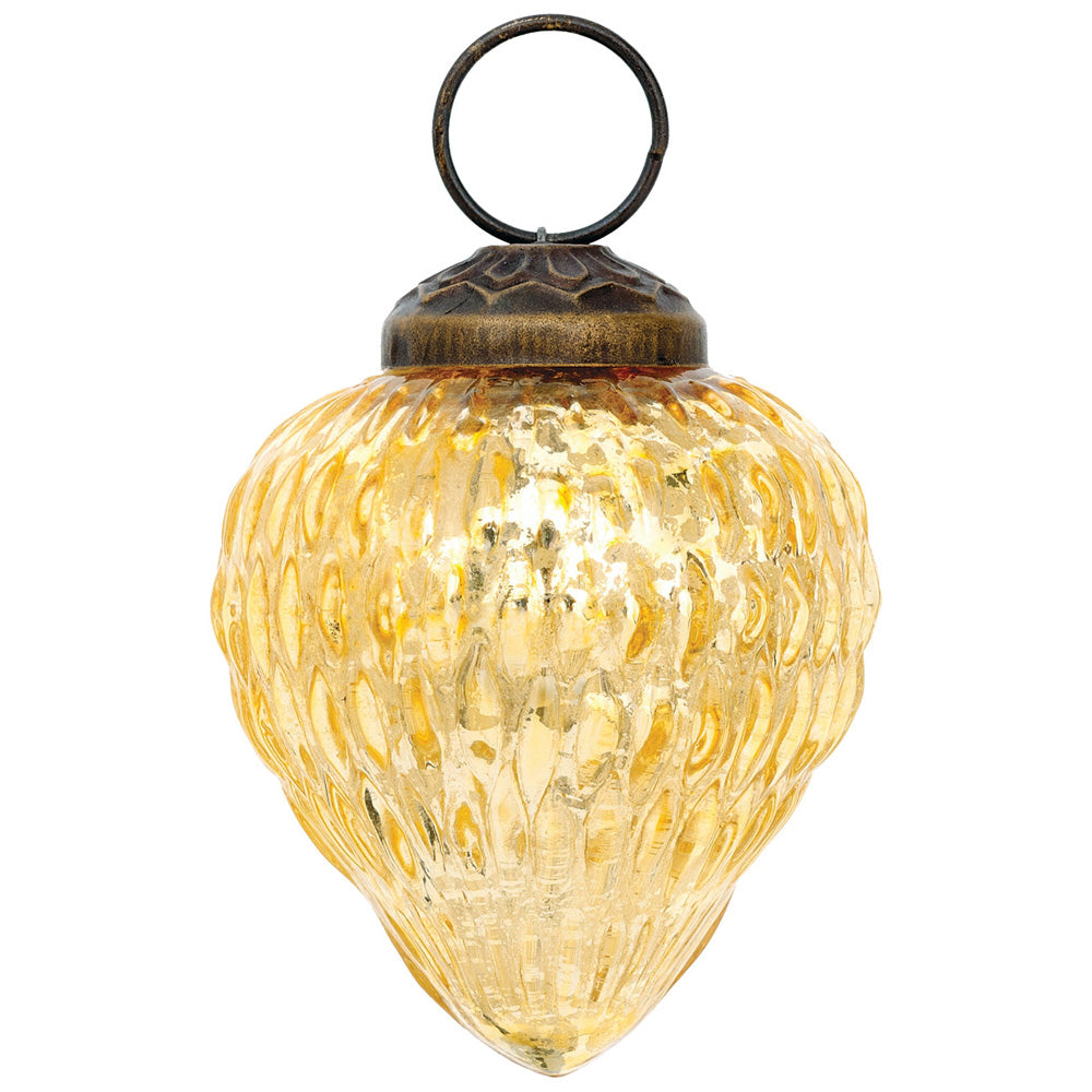 2.25&quot; Gold Melina Mercury Glass Hobnail Pine Cone Ornament Christmas Decoration - PaperLanternStore.com - Paper Lanterns, Decor, Party Lights &amp; More
