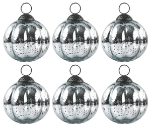 3” Silver Matte Mercury Ball Ornaments - Set of 6