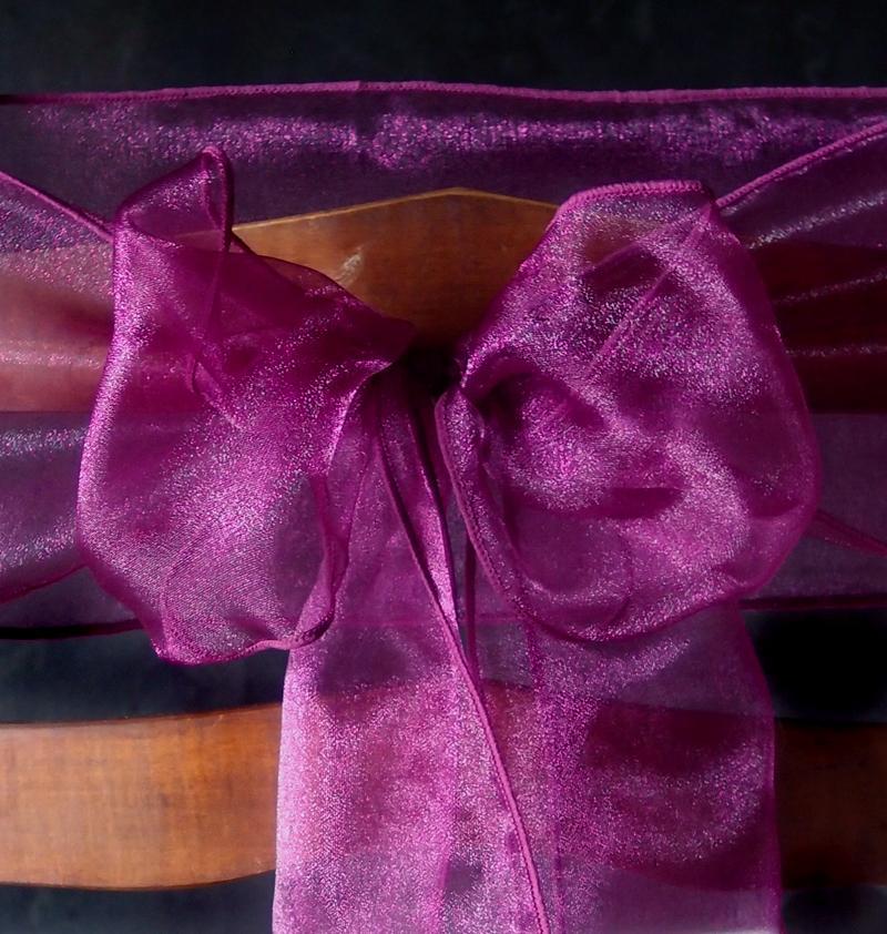 Marsala / Burgundy Wine Organza Chair Sashes (9FT, 10 PACK) - PaperLanternStore.com - Paper Lanterns, Decor, Party Lights & More