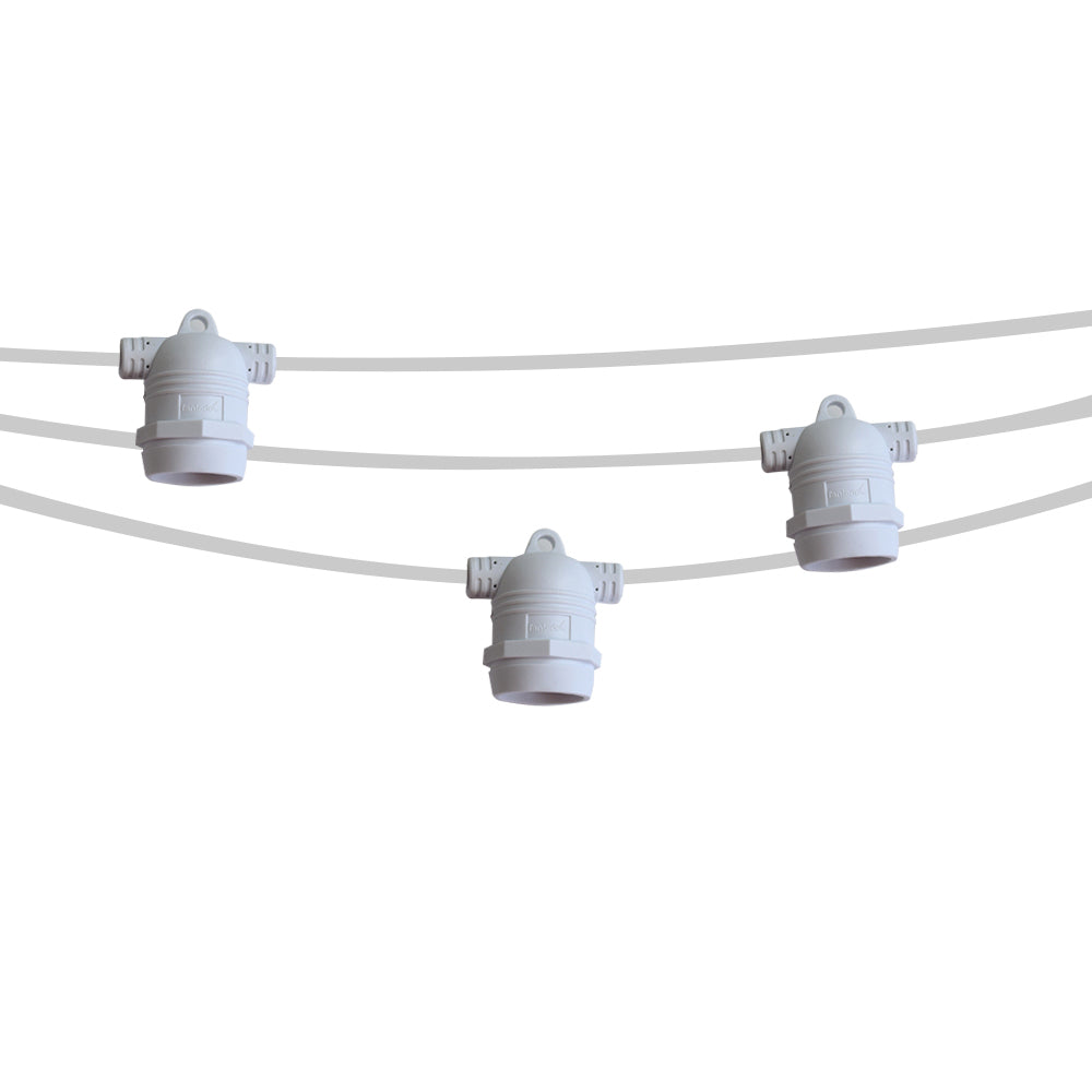 Cord Only) Weatherproof 10 Socket SJTW 21 FT White String Light