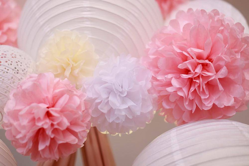 EZ-Fluff 12 inch Copper Tissue Paper Pom Poms Flowers Balls, Hanging Decorations (4 Pack)