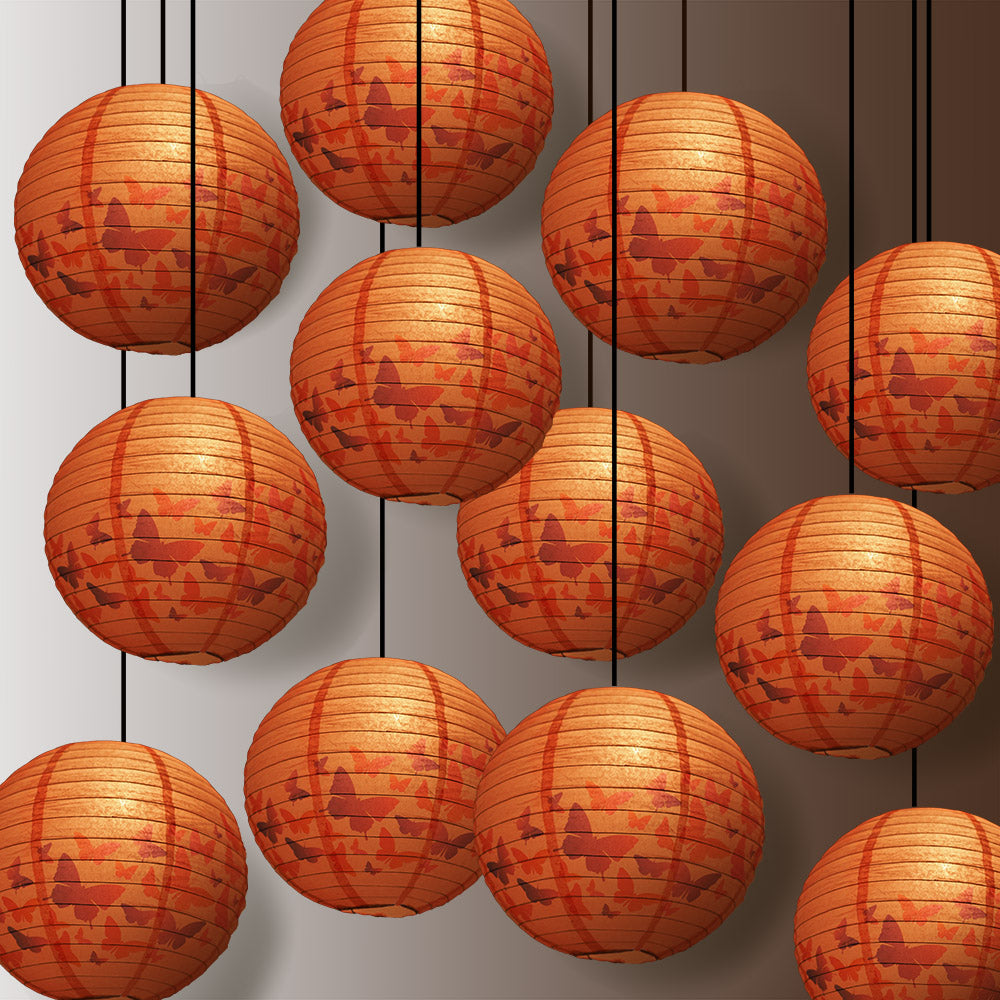 12 PACK | 14&quot; Artisan Print Butterfly Daydreams Paper Lantern, Design by Esper - PaperLanternStore.com - Paper Lanterns, Decor, Party Lights &amp; More