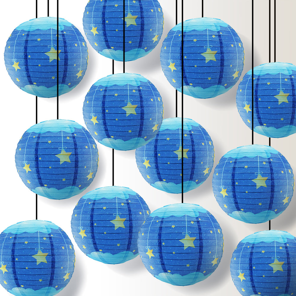 12 PACK | 14&quot; Artisan Print Starry Sky Lullaby Paper Lantern, Design by Esper - PaperLanternStore.com - Paper Lanterns, Decor, Party Lights &amp; More