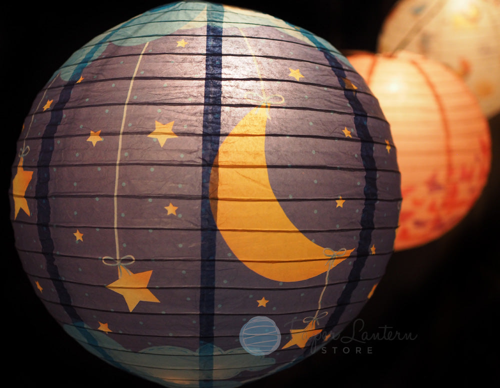 14&quot; Premium Print Starry Sky Lullaby Paper Lantern, Design by Esper - PaperLanternStore.com - Paper Lanterns, Decor, Party Lights &amp; More