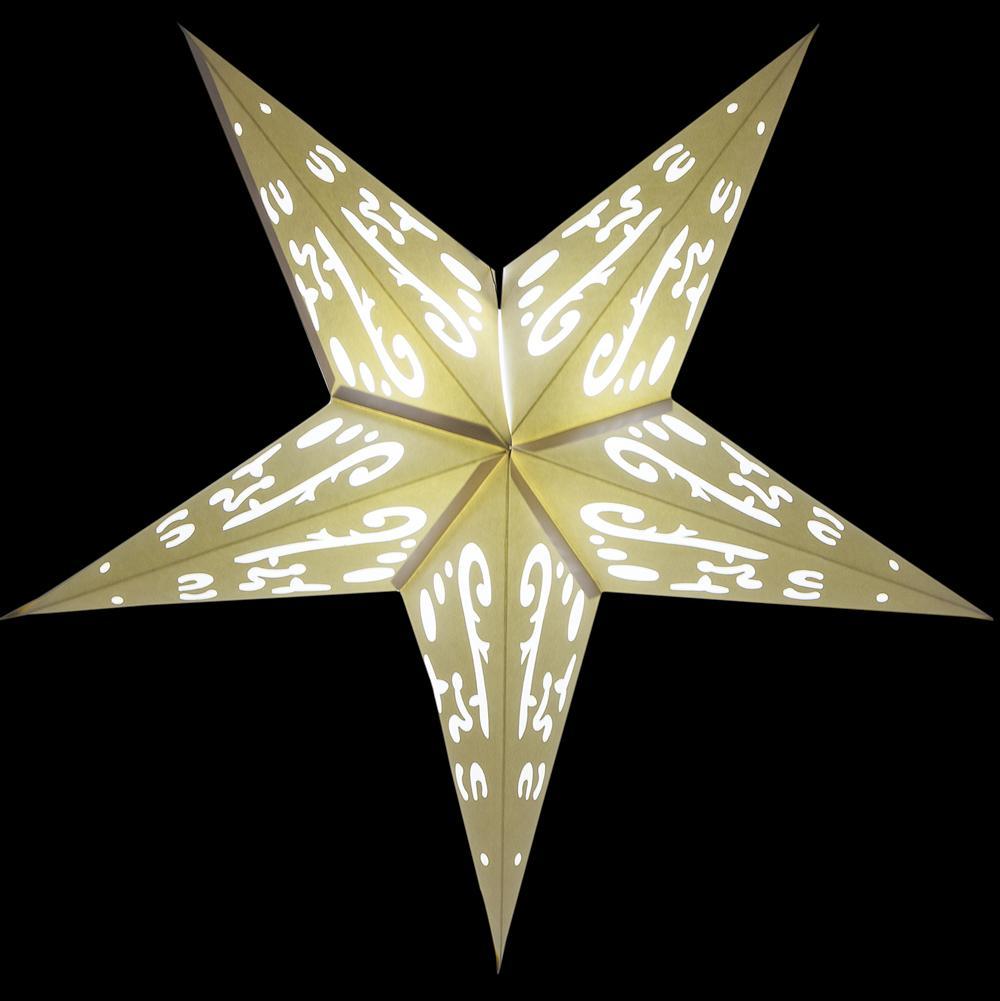 24&quot; White Star Lantern w/ Tissue, Kraftskiva - PaperLanternStore.com - Paper Lanterns, Decor, Party Lights &amp; More