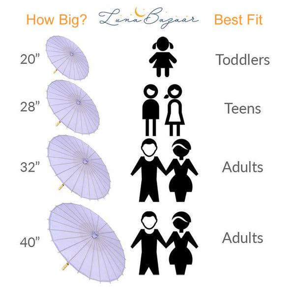 32 Inch Beige / Ivory Paper Parasol Umbrella, Scallop Blossom Shaped - LunaBazaar.com - Discover.Decorate. Celebrate.
