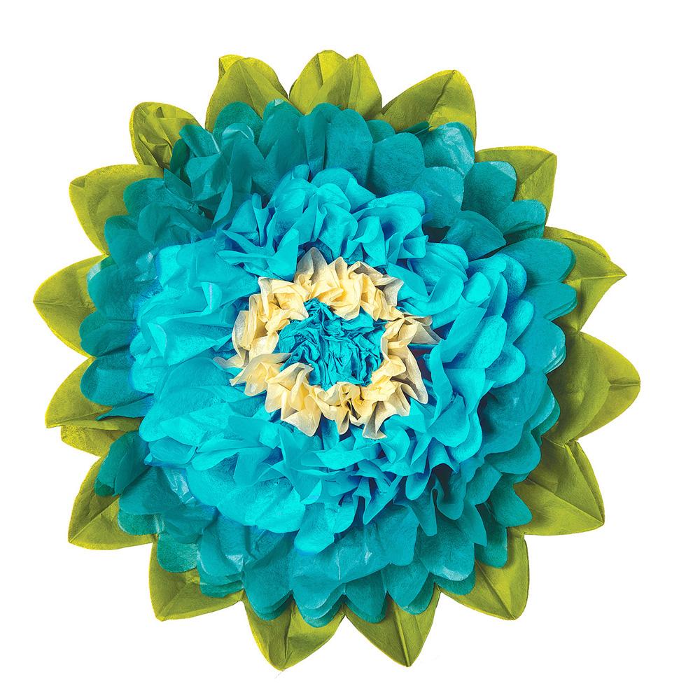 Large Teal Green 15 Inch Tissue Paper Flower - PaperLanternStore.com - Paper Lanterns, Decor, Party Lights &amp; More