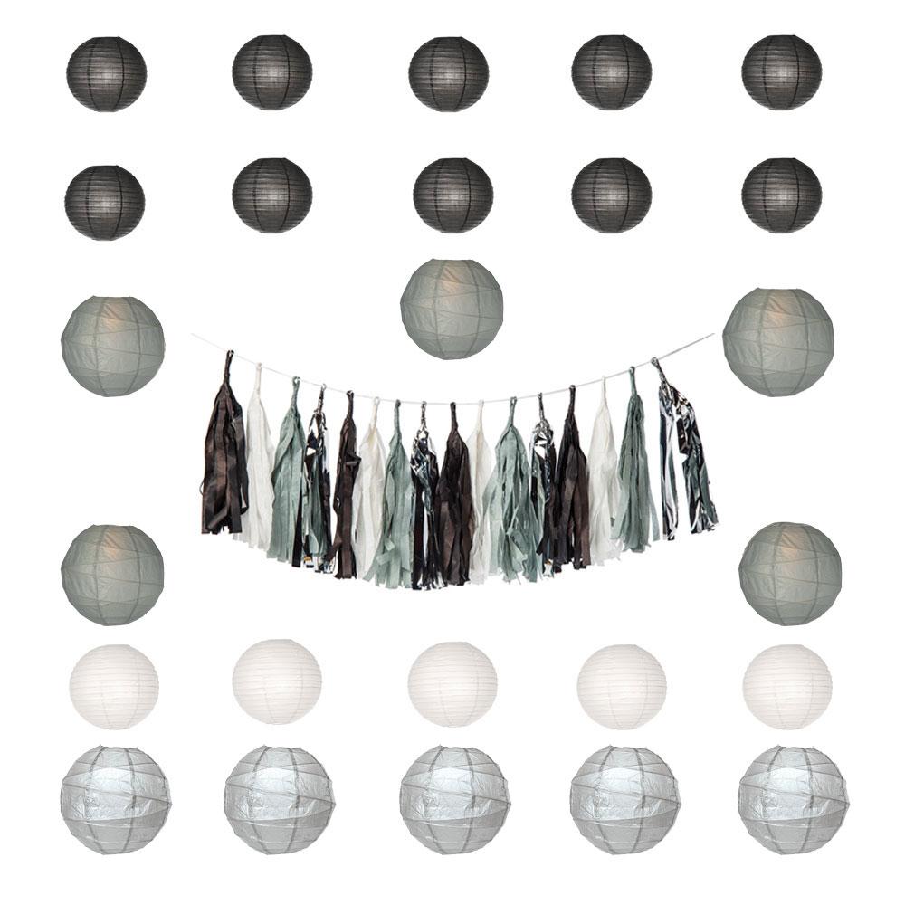 Semi-Formal Party Decoration Kit - Includes Garland and Paper Lanterns - PaperLanternStore.com - Paper Lanterns, Decor, Party Lights &amp; More