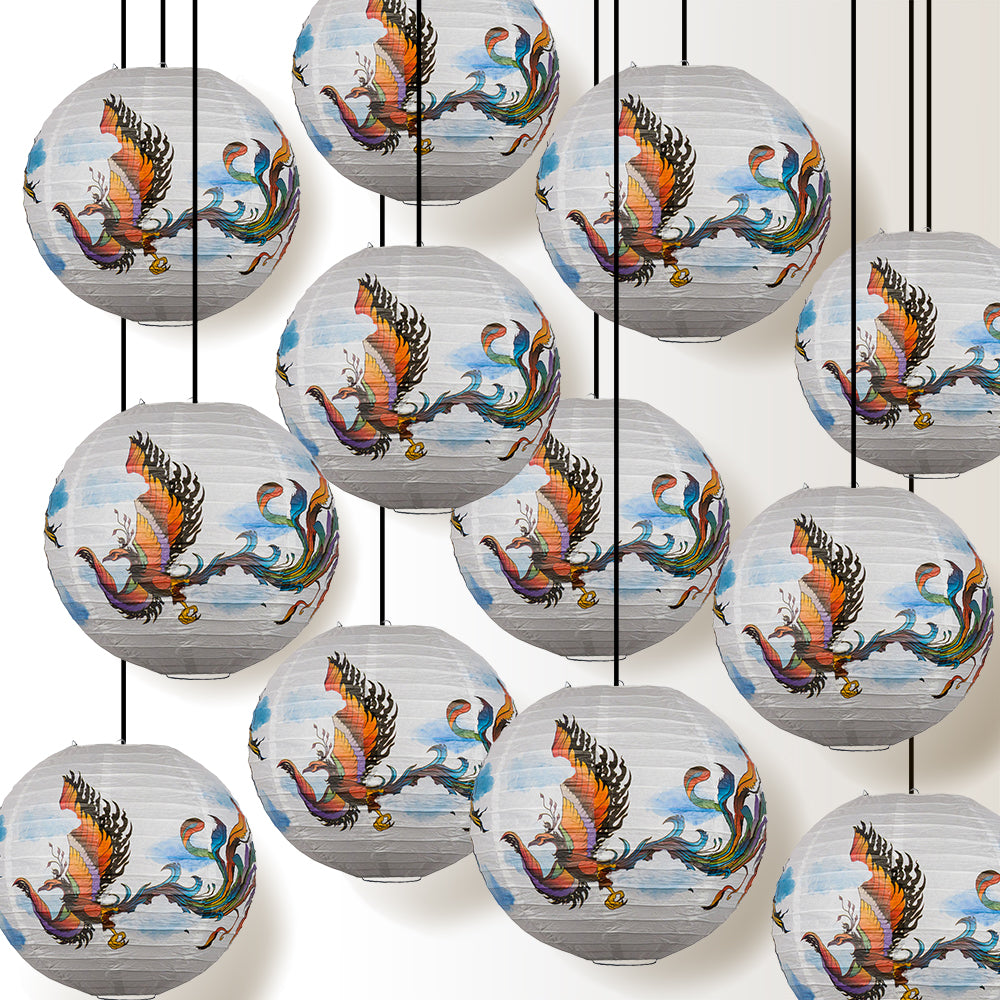 12 PACK | 14" Flying Phoenix Paper Lantern, Design by Esper - PaperLanternStore.com - Paper Lanterns, Decor, Party Lights & More