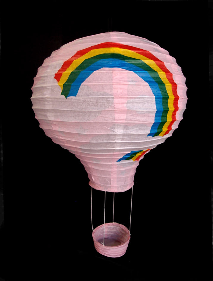 Pink Rainbow Hot Air Balloon Paper Lantern - PaperLanternStore.com - Paper Lanterns, Decor, Party Lights &amp; More
