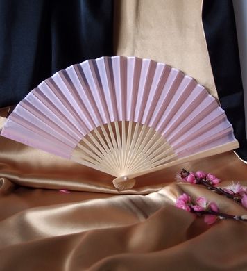 BULK PACK (50) 9&quot; Pink Silk Hand Fans for Weddings - PaperLanternStore.com - Paper Lanterns, Decor, Party Lights &amp; More