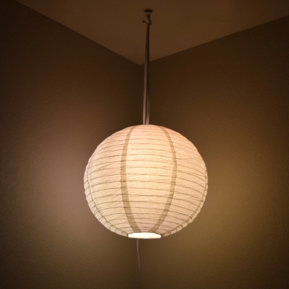 Crepe Premium Paper Lantern Pendant Light Cord Kit with G50 Pink LED Bulb2, Fuchsia / Hot Pink Bulb