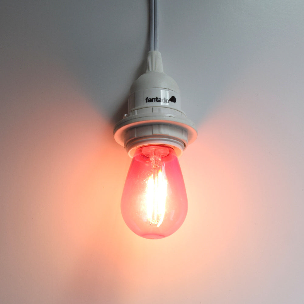 Fuchsia / Hot Pink LED Filament S14 Shatterproof Energy Saving Color Light Bulb, Dimmable, 2W,  E26 Medium Base (Single)