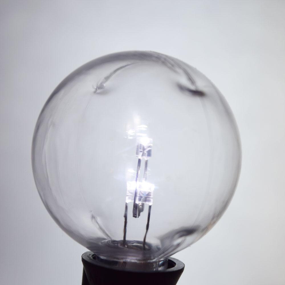 White .5-Watt LED G40 Globe Light Bulb, Shatterproof, E12 Candelabra Base - PaperLanternStore.com - Paper Lanterns, Decor, Party Lights &amp; More