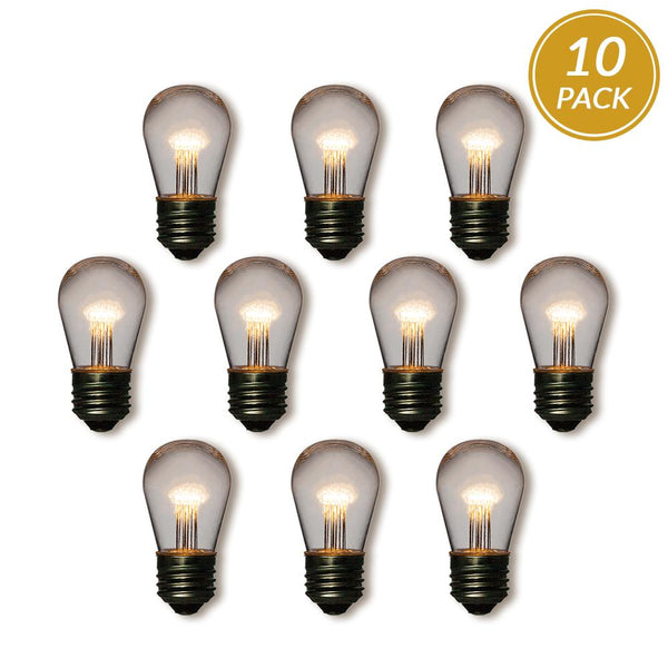 10-Pack Warm White 0.8-Watt LED S14 Sign Light Bulb, Shatterproof, E26 Medium Base