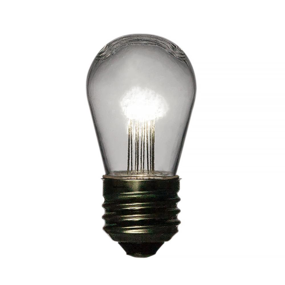White 0.7-Watt LED S14 Sign Light Bulb, Shatterproof, E26 Medium Base - PaperLanternStore.com - Paper Lanterns, Decor, Party Lights &amp; More