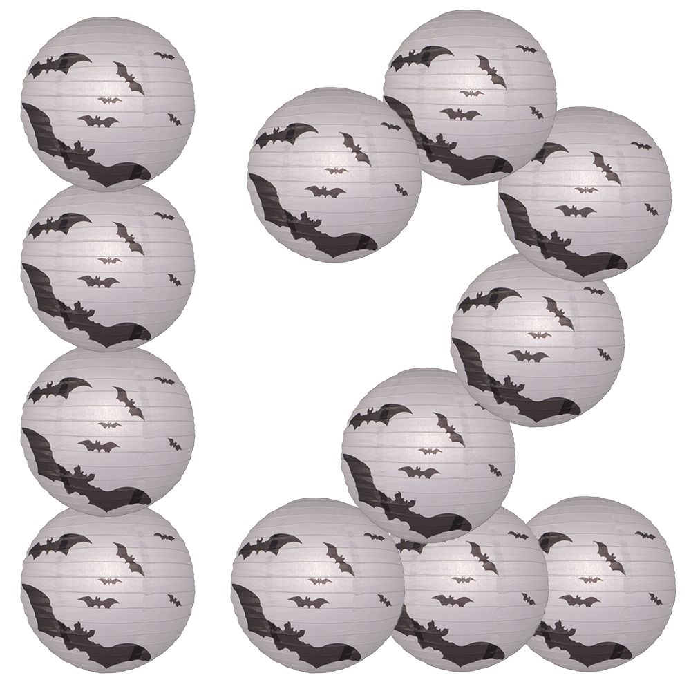12 PACK | 16&quot; Flying Bats Halloween Paper Lantern - PaperLanternStore.com - Paper Lanterns, Decor, Party Lights &amp; More