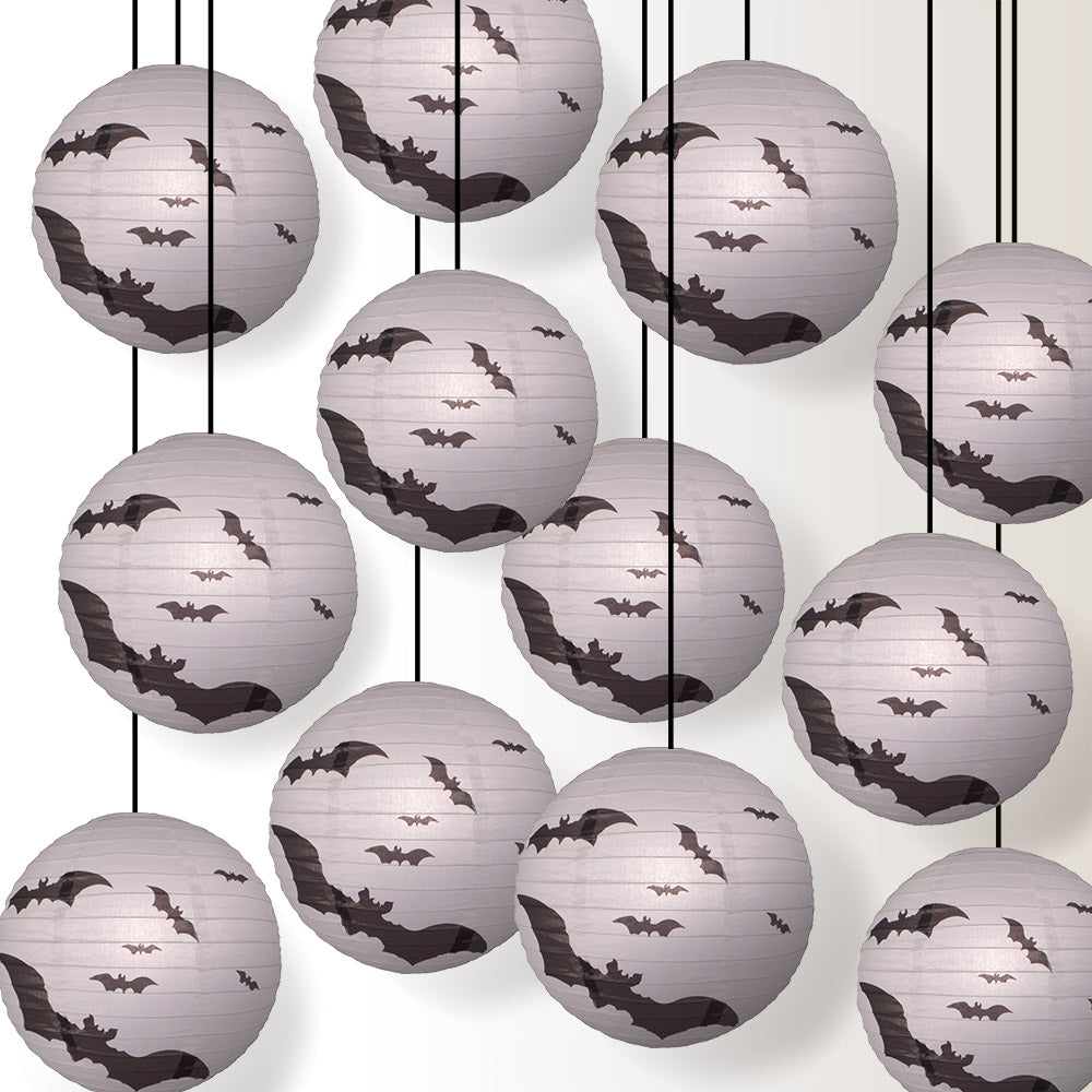 12 PACK | 16&quot; Flying Bats Halloween Paper Lantern - PaperLanternStore.com - Paper Lanterns, Decor, Party Lights &amp; More