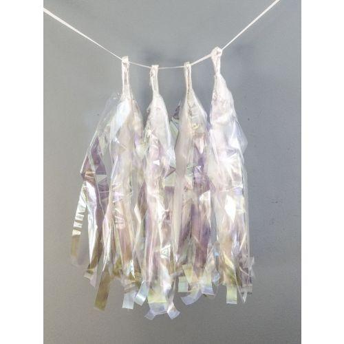 Iridescent Cellophane Tassel, Set of 4 - PaperLanternStore.com - Paper Lanterns, Decor, Party Lights &amp; More