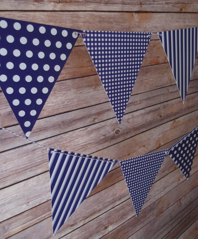 Purple Mix Pattern Triangle Flag Pennant Banner (11FT) - PaperLanternStore.com - Paper Lanterns, Decor, Party Lights &amp; More