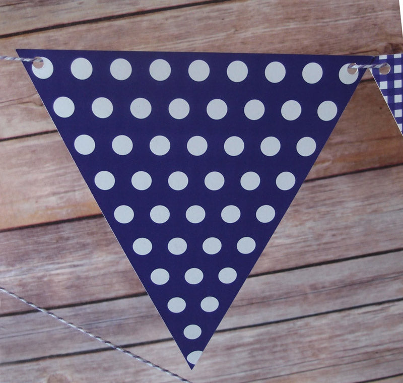 Purple Mix Pattern Triangle Flag Pennant Banner (11FT) - PaperLanternStore.com - Paper Lanterns, Decor, Party Lights &amp; More