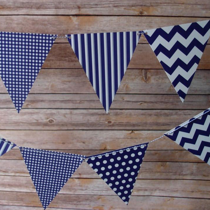 Purple Mix Pattern Triangle Flag Pennant Banner (11FT) - PaperLanternStore.com - Paper Lanterns, Decor, Party Lights &amp; More