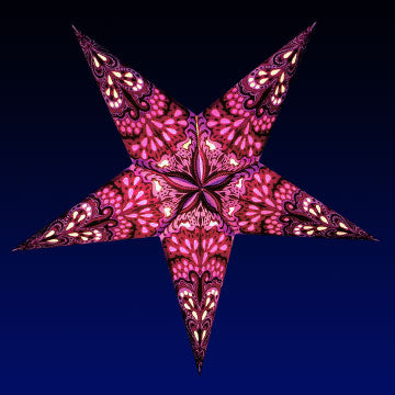 24&quot; Magenta Pink Rain Paper Star Lantern, Chinese Hanging Wedding &amp; Party Decoration - PaperLanternStore.com - Paper Lanterns, Decor, Party Lights &amp; More