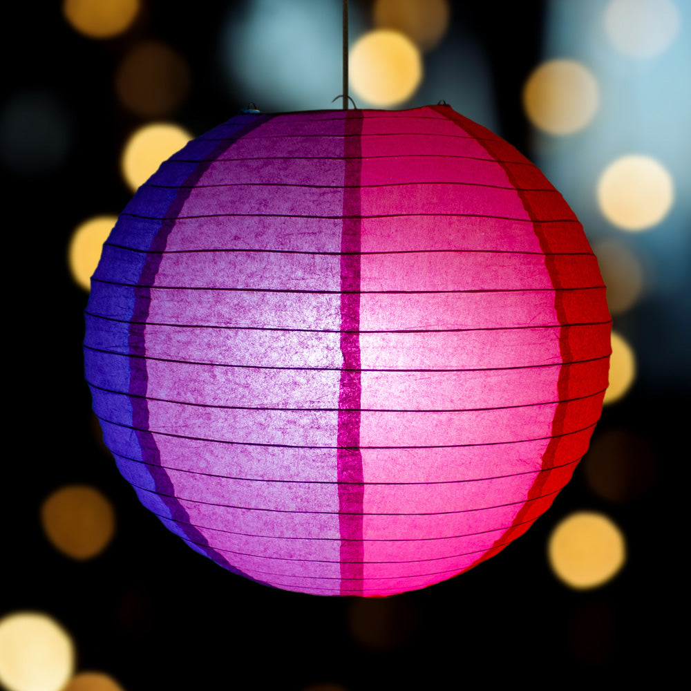 14" Rainbow Multi-Color Paper Lantern, Even Ribbing, Hanging Decoration - PaperLanternStore.com - Paper Lanterns, Decor, Party Lights & More