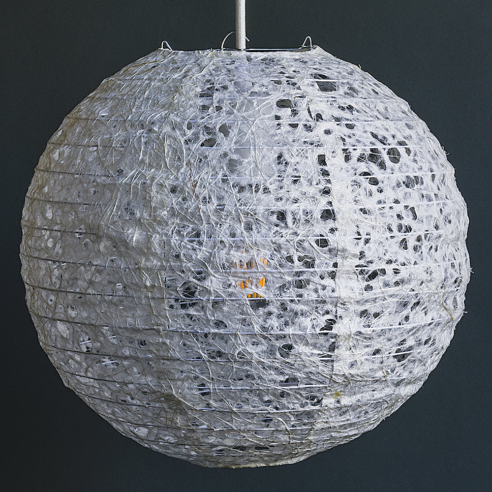 BULK PACK (3) 12&quot; Designer Japanese Random Ogura Lace Fibrous Paper Lantern Shade, Hanging Decoration - PaperLanternStore.com - Paper Lanterns, Decor, Party Lights &amp; More