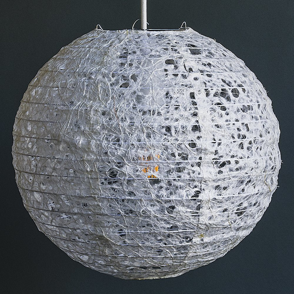 12&quot; Designer Japanese Random Ogura Lace Fibrous Web Paper Lantern Shade, Hanging Decoration - PaperLanternStore.com - Paper Lanterns, Decor, Party Lights &amp; More