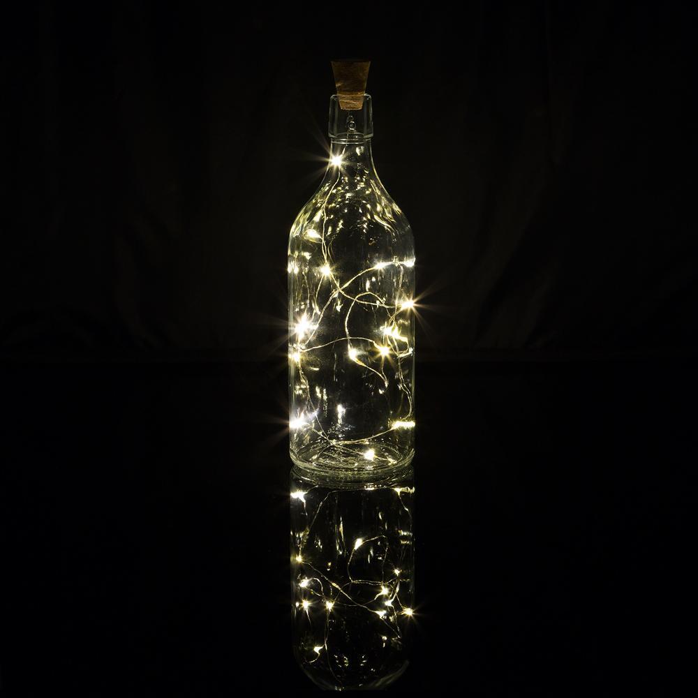 15 Super Bright Warm White LED Battery Operated Wine Bottle lights With Real Cork DIY Fairy String Light For Home Wedding Party Decoration - PaperLanternStore.com - Paper Lanterns, Decor, Party Lights &amp; More