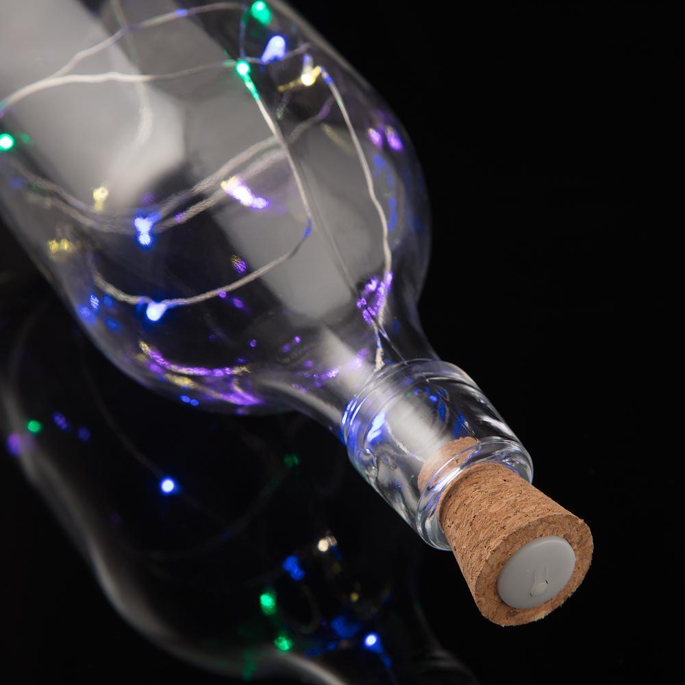 3 Pack | 15 Super Bright RGB LED Battery Operated Wine Bottle lights With Real Cork DIY Fairy String Light For Home Wedding Party Decoration - PaperLanternStore.com - Paper Lanterns, Decor, Party Lights &amp; More