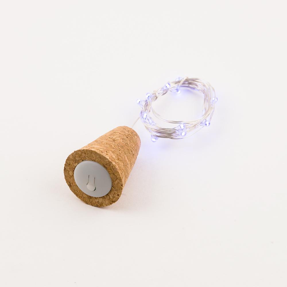 15 Super Bright Cool White LED Battery Operated Wine Bottle lights With Real Cork DIY Fairy String Light For Home Wedding Party Decoration - PaperLanternStore.com - Paper Lanterns, Decor, Party Lights &amp; More