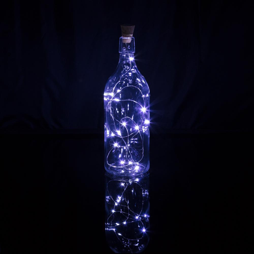15 Super Bright Cool White LED Battery Operated Wine Bottle lights With Real Cork DIY Fairy String Light For Home Wedding Party Decoration - PaperLanternStore.com - Paper Lanterns, Decor, Party Lights &amp; More
