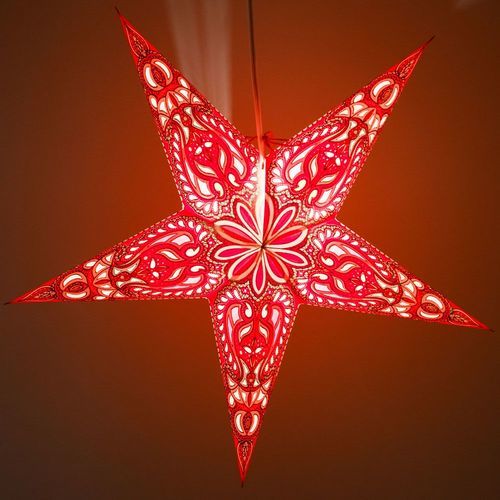 3-PACK + Cord | Green Alaskan Glitter 24" Illuminated Paper Star Lanterns and Lamp Cord Hanging Decorations - PaperLanternStore.com - Paper Lanterns, Decor, Party Lights & More