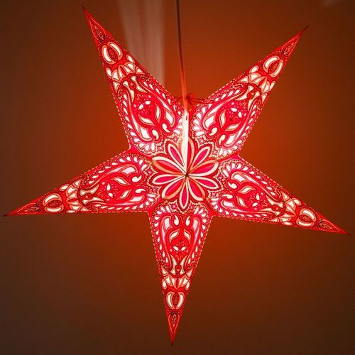 3-PACK + Cord | Green Alaskan Glitter 24" Illuminated Paper Star Lanterns and Lamp Cord Hanging Decorations - PaperLanternStore.com - Paper Lanterns, Decor, Party Lights & More