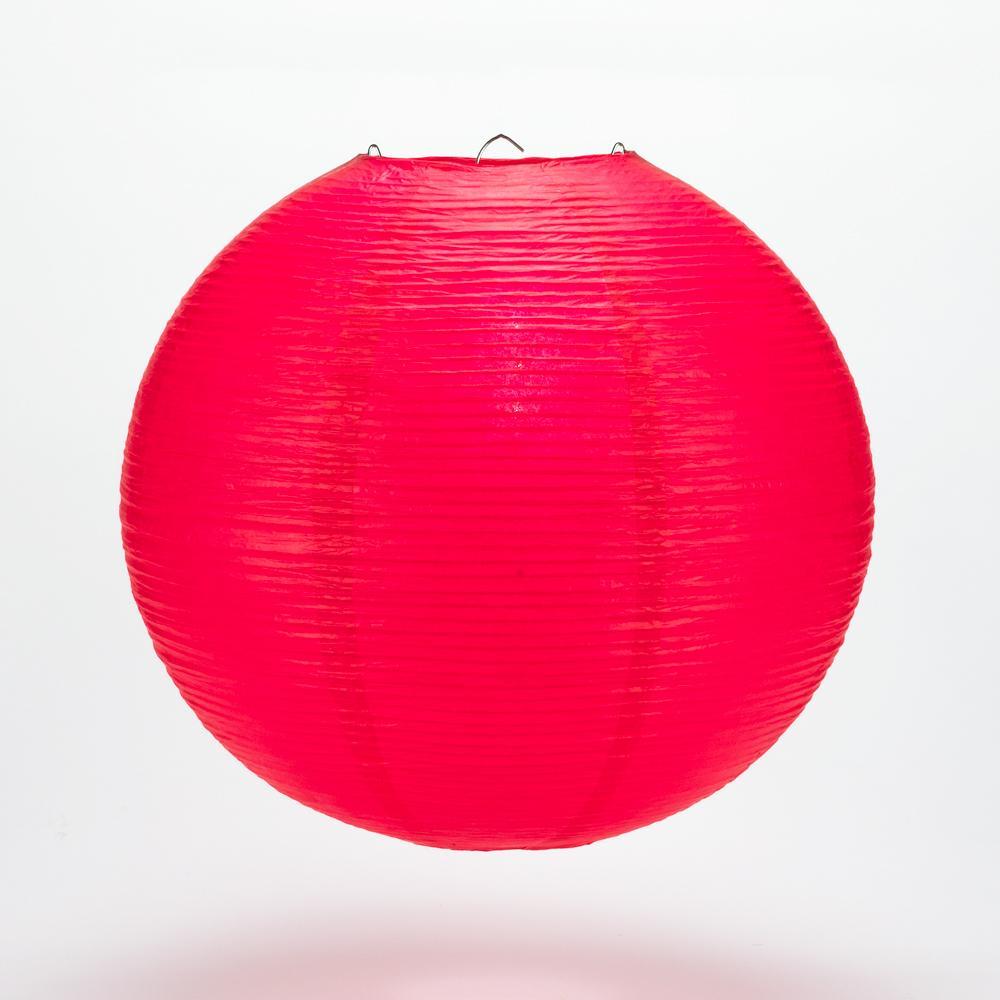 Red Fine Line Premium Even Ribbing Paper Lantern, Extra Sturdy