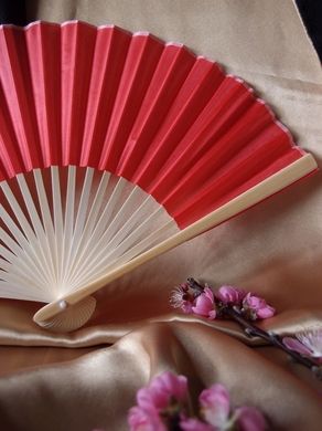 BULK PACK (50) 9&quot; Red Silk Hand Fans for Weddings - PaperLanternStore.com - Paper Lanterns, Decor, Party Lights &amp; More