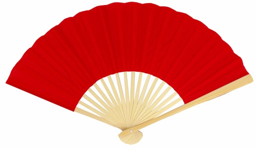 BULK PACK (50) 9&quot; Red Silk Hand Fans for Weddings - PaperLanternStore.com - Paper Lanterns, Decor, Party Lights &amp; More