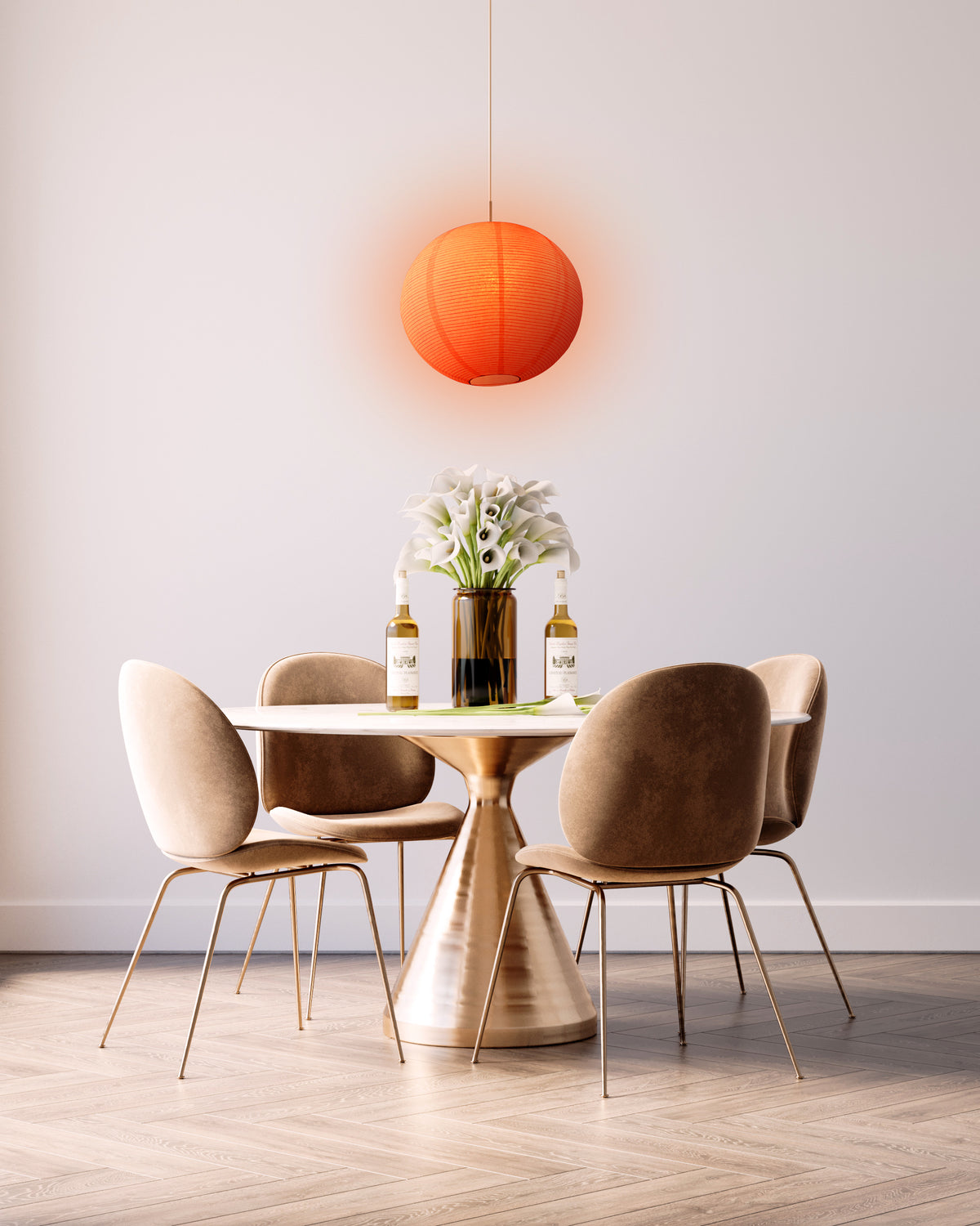 Fine Line Premium Paper Lantern Pendant Light Cord Kit with G50 Red LED Bulb