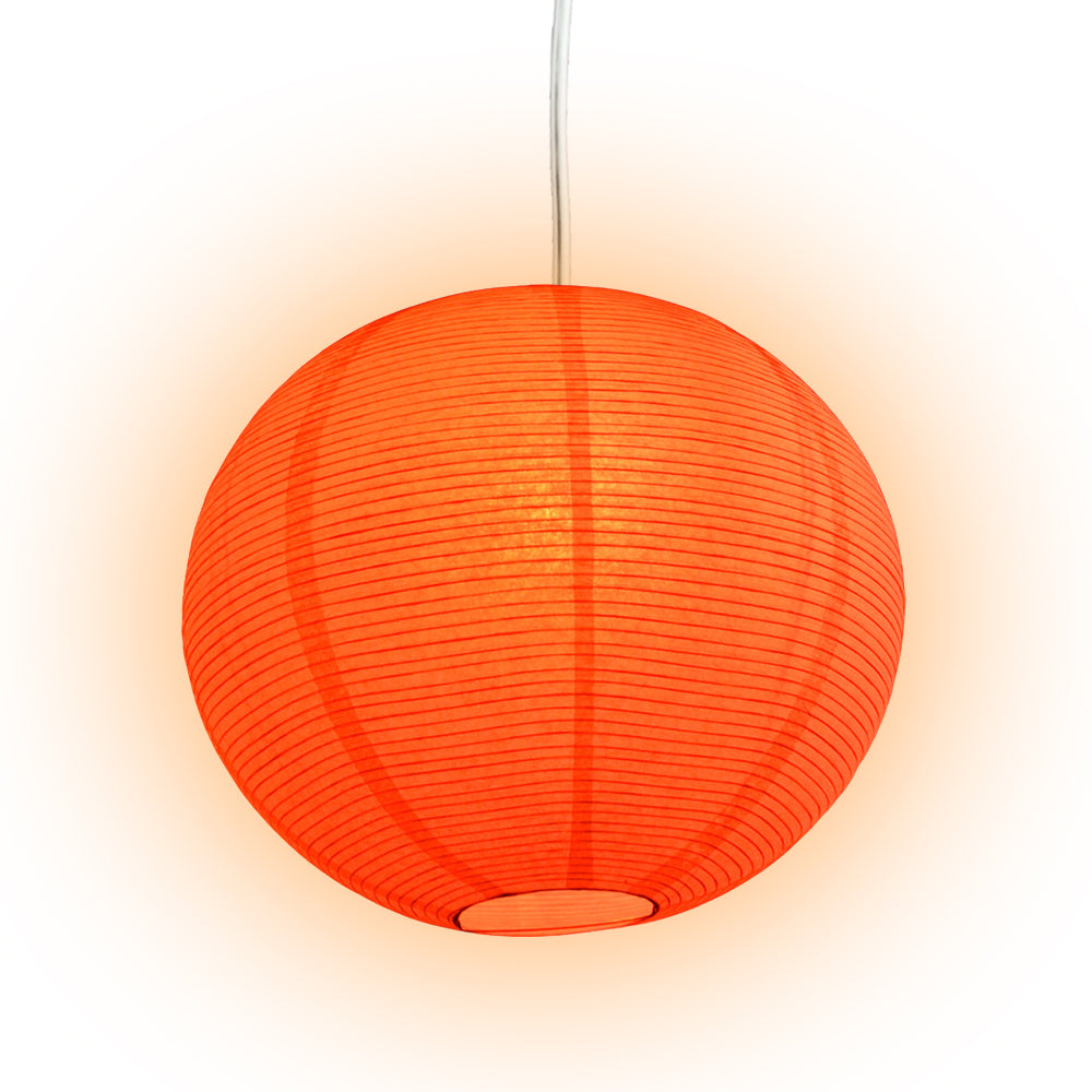 Fine Line Premium Paper Lantern Pendant Light Cord Kit with G50 Red LED Bulb