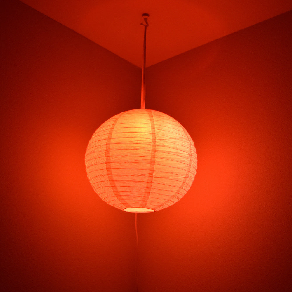 14 inch Crepe Paper Lantern Pendant Cord Kit with Red Bulb S14