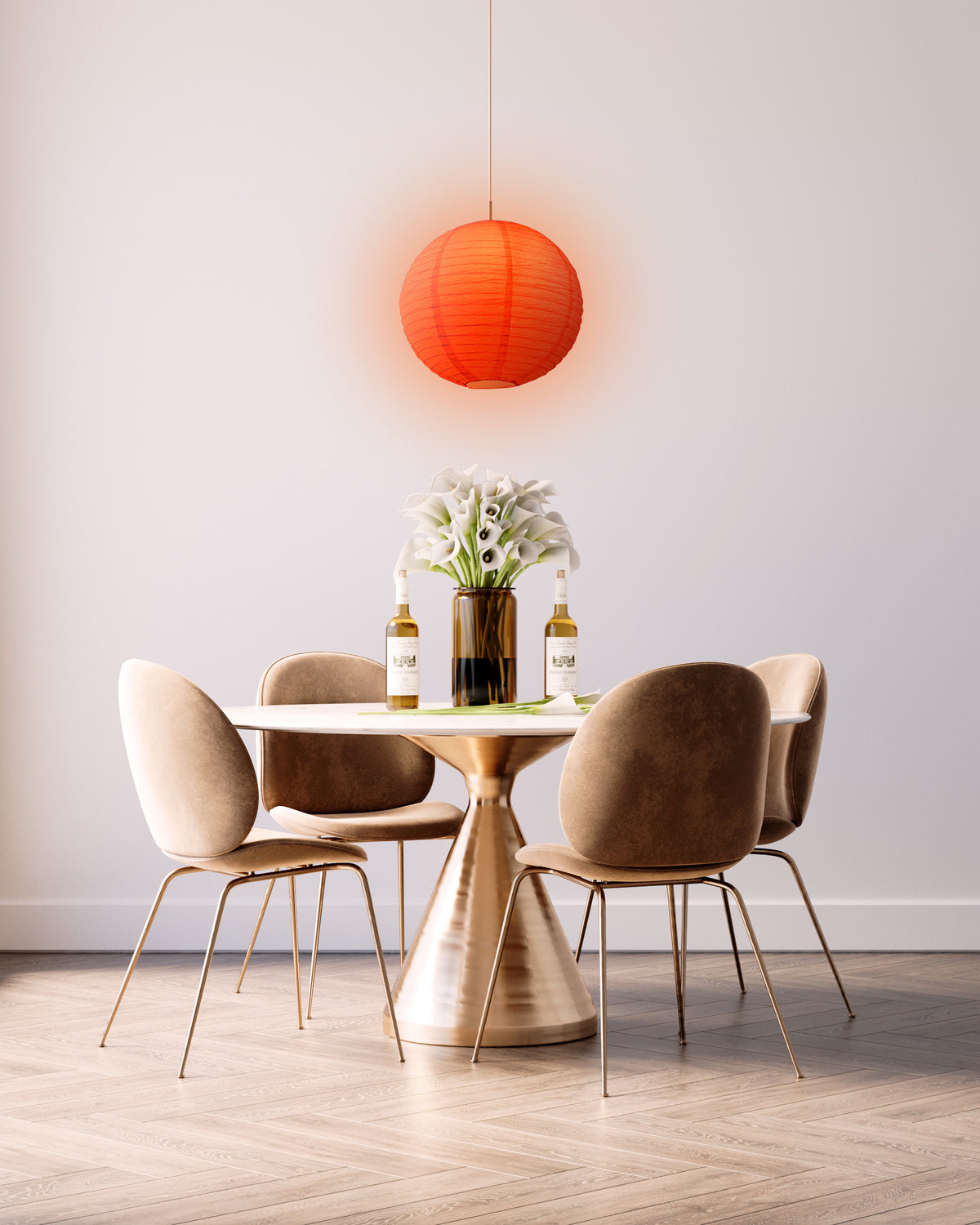 Crepe Premium Paper Lantern Pendant Light Cord Kit with G50 Red LED Bulb