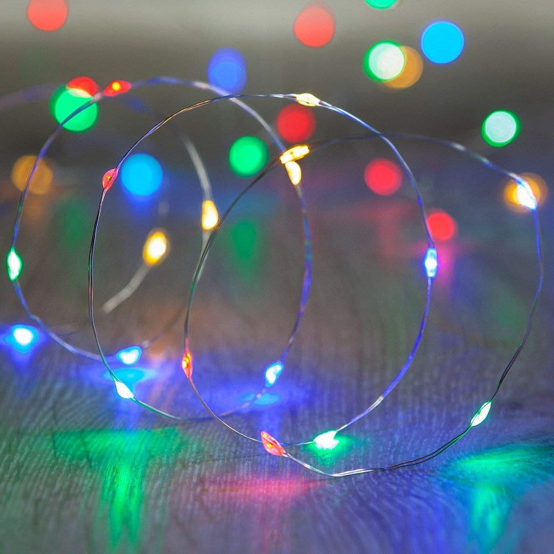 Multicolor Fairy Lights 30 LEDs 10 Feet Multicolored Battery Operated Mini  LED String Lights 4 Pack
