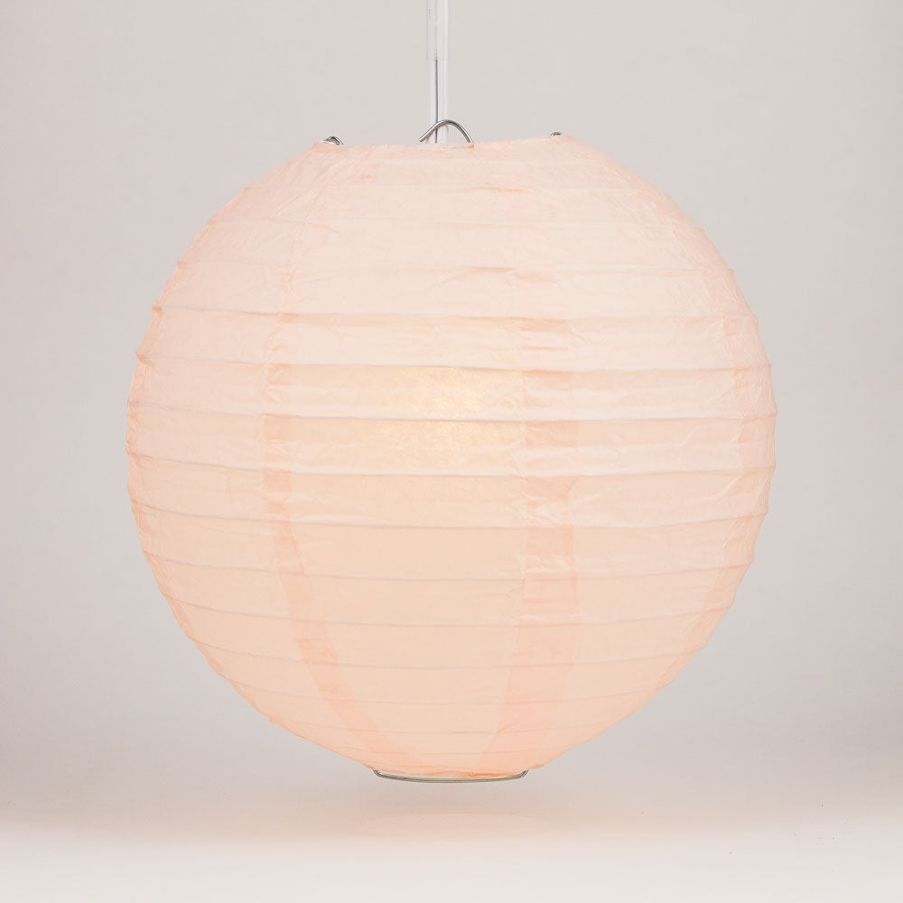 4&quot; Rose Quartz Pink Round Paper Lantern, Even Ribbing, Hanging Decoration (10 PACK) - PaperLanternStore.com - Paper Lanterns, Decor, Party Lights &amp; More
