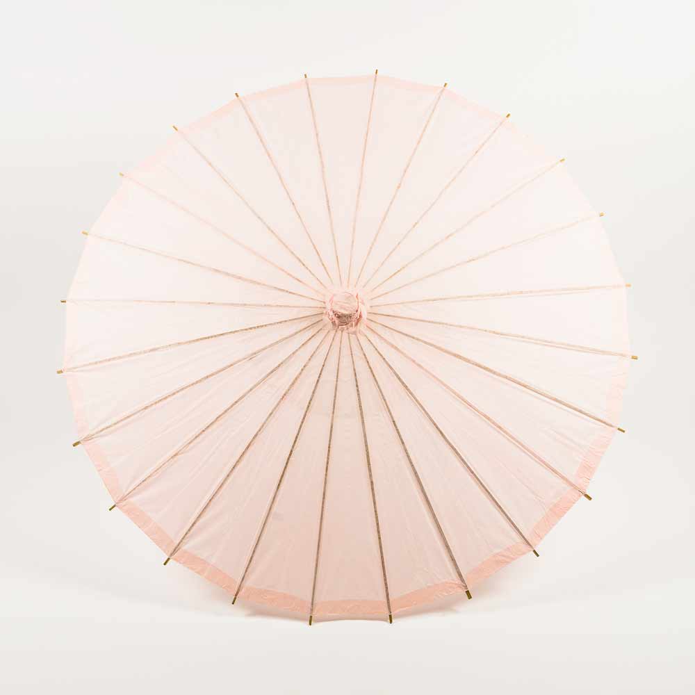 32" Rose Quartz Paper Parasol Umbrella for Weddings and Parties - PaperLanternStore.com - Paper Lanterns, Decor, Party Lights & More