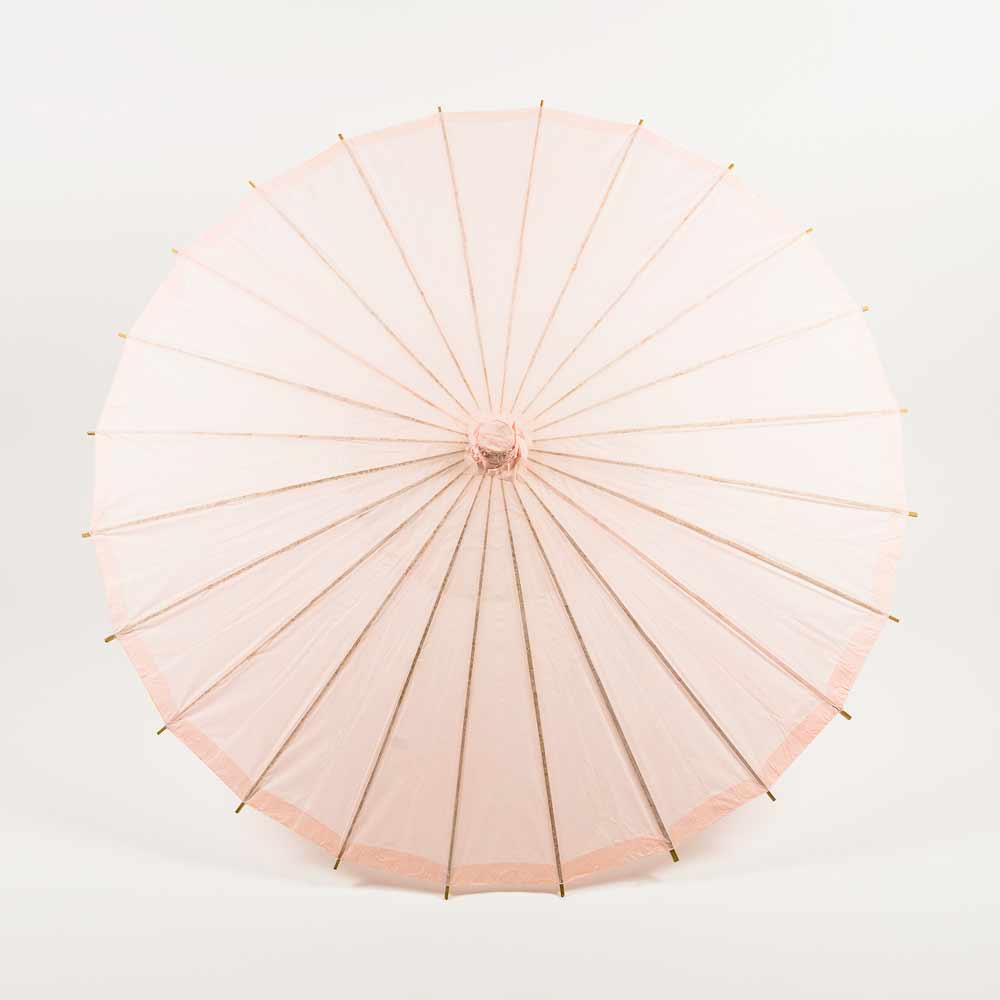 BULK PACK (6-Pack) 32&quot; Rose Quartz Paper Parasol Umbrella for Weddings and Parties with Elegant Handle
