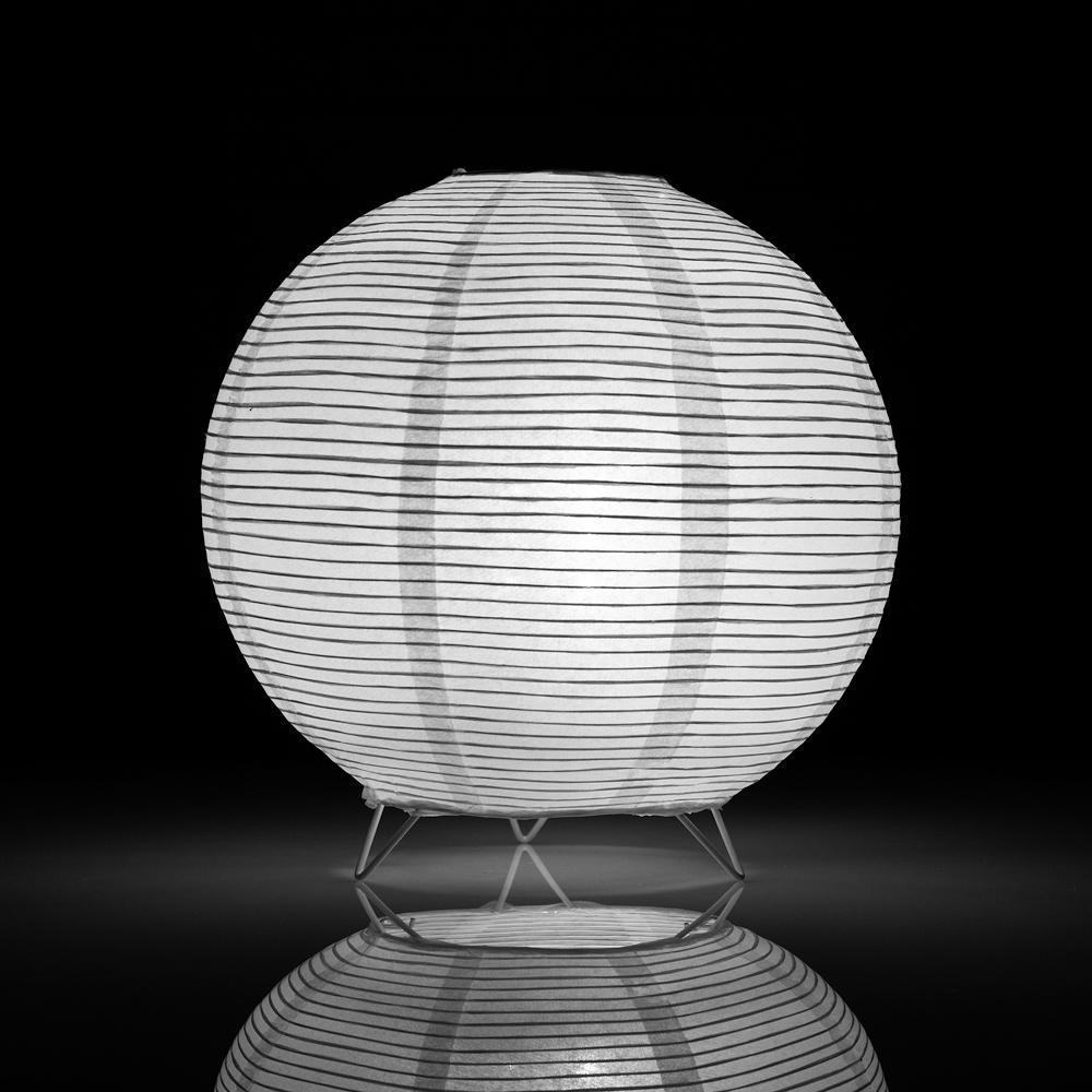 Round Fine Line Cool White LED Table Top Lantern Lamp Light KIT w/ Remote, Omni360 Battery Powered - PaperLanternStore.com - Paper Lanterns, Decor, Party Lights & More