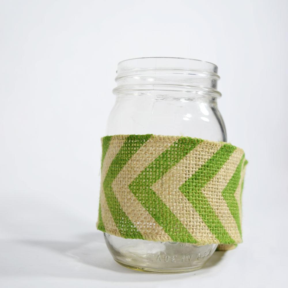 Burlap Fabric Wrap Roll w/ Apple Green Chevron Pattern (2.4 x 6 Ft) - PaperLanternStore.com - Paper Lanterns, Decor, Party Lights &amp; More