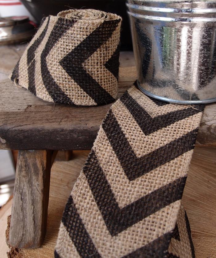 Burlap Fabric Wrap Roll w/ Black Chevron Pattern (2.4 x 6 Ft) - PaperLanternStore.com - Paper Lanterns, Decor, Party Lights &amp; More
